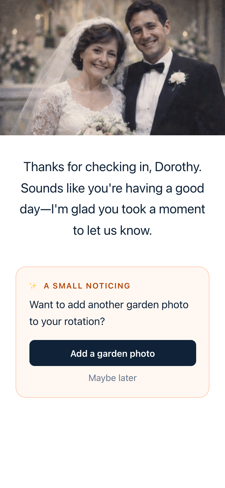 AI nudge after check-in