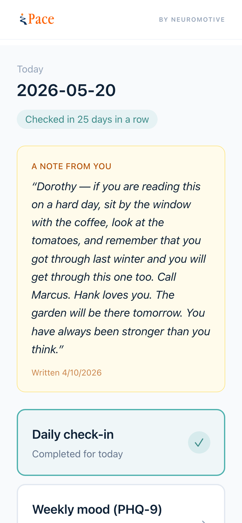 Future Me letter surfaced