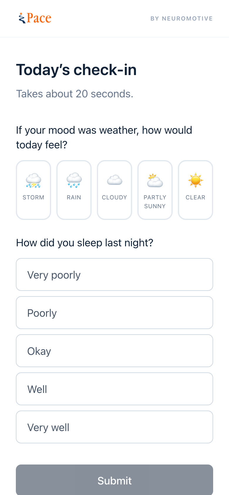 Daily check-in